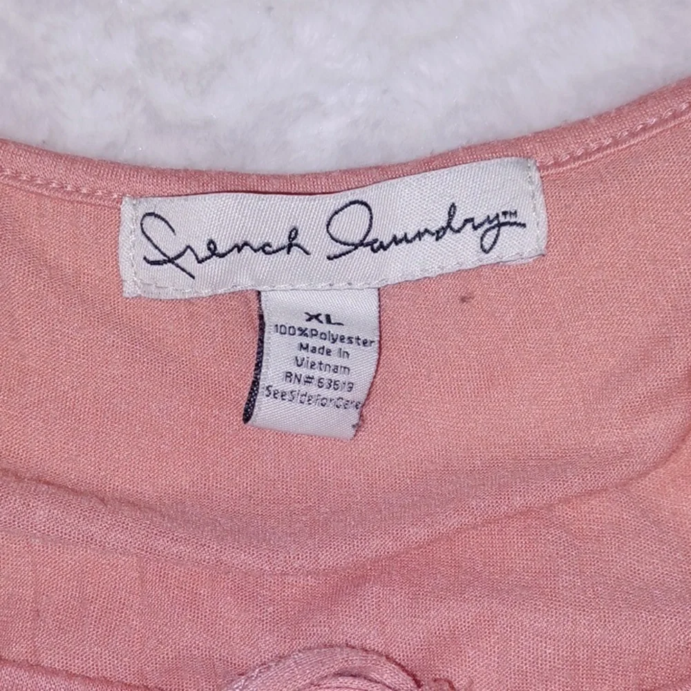 french laundry woman's chochet orange tie front crop top  xl - Picture 3 of 6